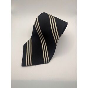 Lauren Ralph Lauren RL Tie Black White Stripe Silk Mens Accessory